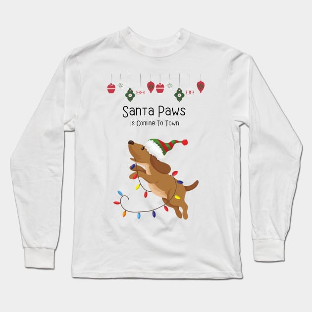 Santa Paws is coming to town! Long Sleeve T-Shirt by MadeBySerif